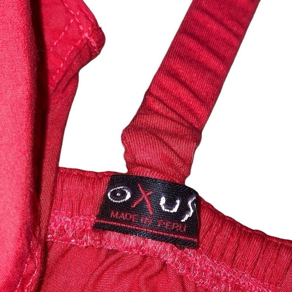 Y2k Oxus Size Xs Red Abstract Patterned Body-Con … - image 3